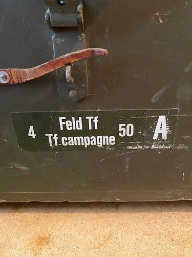 Schweizer Armee Feldtelefon 50 Kiste mit 4 Feldtelefon 50 gebraucht